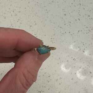 Alexis Russell turquoise and diamond and 14k gold filled ring size 5.25